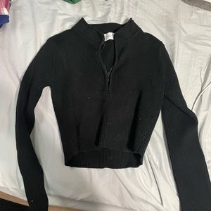 Black Knit Cropped Sweater